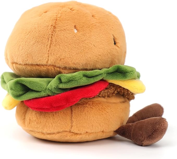 RECUR Hamburger Stuffed Animals Toy,Soft Food Plush,Cute Plushie 8 Inches, Adorable Gift for All Ages
