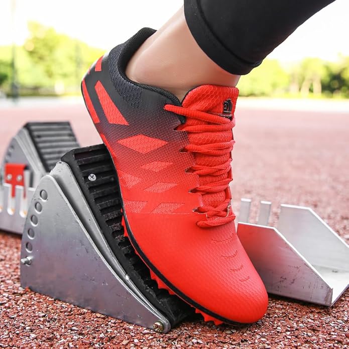 Men Women Kids Track and Field Shoes Professional 8 Spikes Running Racing Sneakers Breathable Lightweight Sprinting Shoes