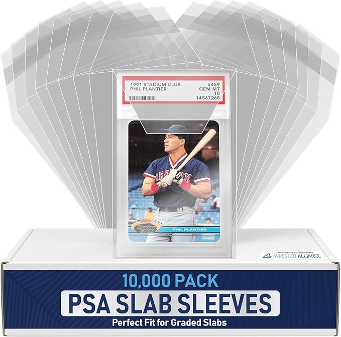 Invested Alliance PSA Slab Sleeves for Graded Cards | PSA Exact Fit Graded Card Sleeves, Resealable Slab Protector for TCG Collectors - Sports, Trading & Gaming.
