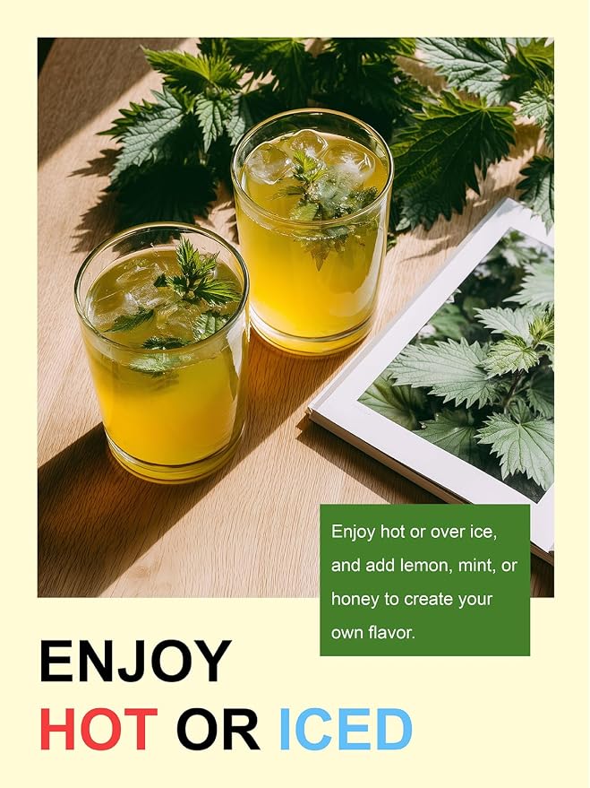 TeeLux Nettle Leaf Tea, Natural Stinging Nettle Tea Loose Leaf, Caffeine Free, Refreshing & Smooth taste, 8oz