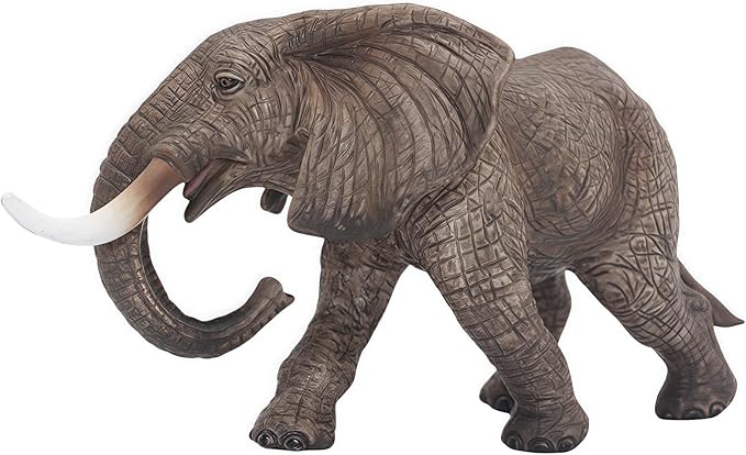 Gemini&Genius Elephant Toy for Kid, Elephant Animal Figure, Realistic 7" Large Elephant Action Figure, Wild Life Toy, Great Gift, Collection, Cake Topper, Storytelling Prop and Decor for Kids