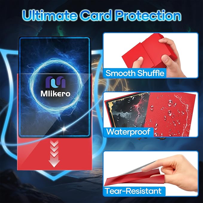 1000 Counts Red Card Sleeves, Matte Sleeve Deck Card Protectors, Trading Card Sleeves Fit for MTG, TCG and Sports Cards (Matte Red)