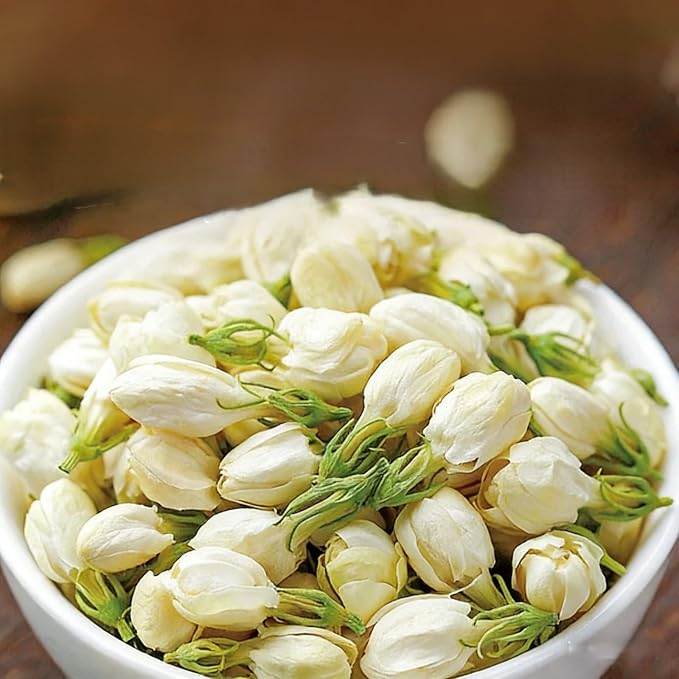 NASLAPH Dried Jasmine Flowers, 3.88Oz/110g Jasmine Buds Tea Loose Leaf, Authentic Chinese Jasmine Scented Tea