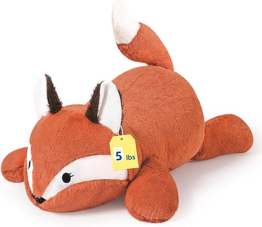 PEACH CAT 25.6 inch 5 lbs Fox Weighted Stuffed Animals Large Weighted Plush Soft Plushies Toys Body Pillow Gifts for Kids Adults