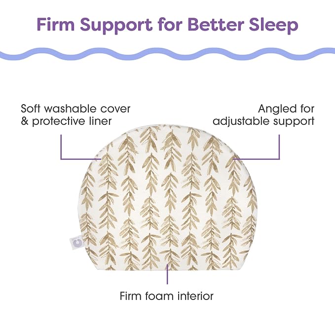 Boppy Wedge Pregnancy Pillow - Compact Support Wedge Maternity Pillow for Back, Knees, Pelvic Floor at Home, Office & Travel with Washable Knit Cover - Taupe Grassland
