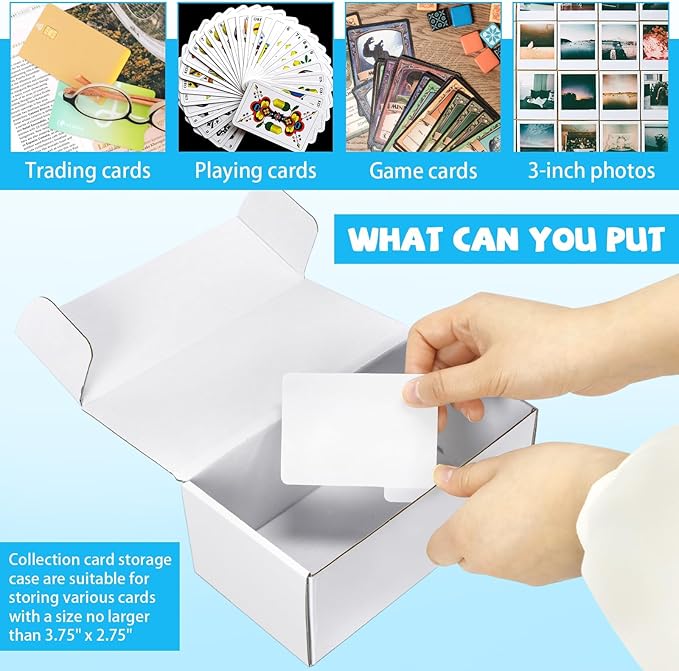 VOKOY Trading Card Storage Box with Dividers, 6 Pack • 400 Count Bulk Card Collection Case, Corrugated Cardboard Storage Box for Sports, TCG/Magic/Mtg Cards (Horizontal Length 7.5 Inch)