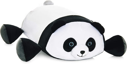 Cuddly Memory Foam Pillow Plush with Belly Pocket, Kids Pillow for Hugging Sleeping & Storing Diary, 15” Stuffed Animal & Journal Set - Booski The Panda