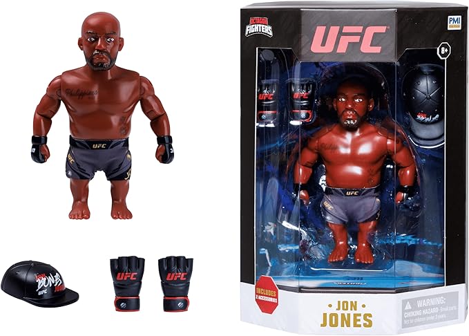 UFC 4.5-Inch Articulated Action Figure – Jon Jones with Accessories | Official UFC Collectible by PMI | 1 Pack Window Box | 4 Fighters to Collect
