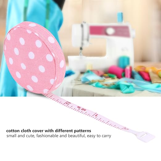 Haofy 150cm 60in Retractable Tape Measure for Body Fitness Measuring Chest Waist Hip Thigh Arm Shank Suitable for Adults Children Workout Tracking (No. 4 Rose Base with White dots)