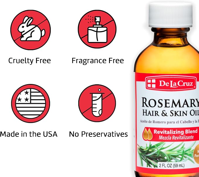 Rosemary Oil Blend Moisturizer with Castor, Avocado and Olive Oil - Topical Use Only 8 FL. OZ. (236 mL)