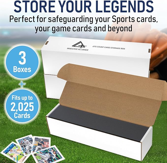 Premium Trading Card Box Storage For Sports, Baseball, Football, Basketball, MTG & TCG Collector | Baseball Card Storage Boxes & Organizer For Magic Sorter Bulk. Sports Holder For Collection.