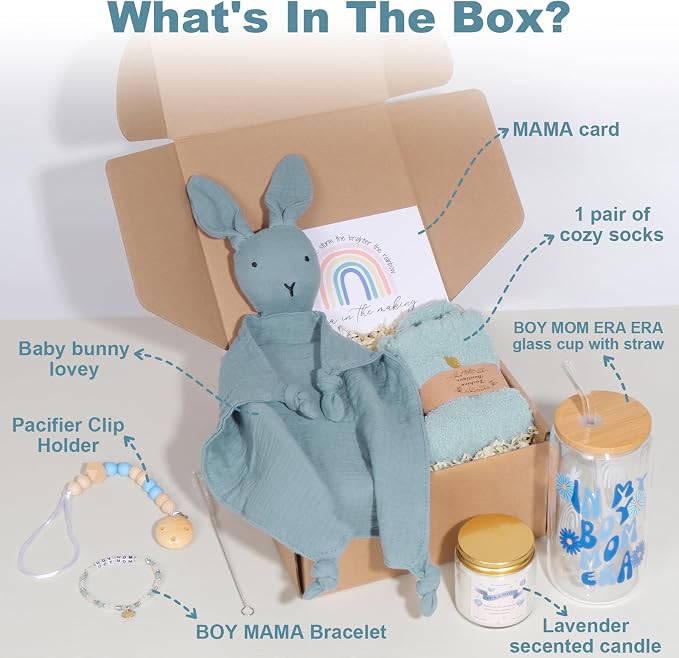 Boy Mom Gifts for New Moms, New Mommy Essentials, Pregnancy Gifts for Expecting Mama for First Time, Moms Care Package After Baby (Boy Mama)