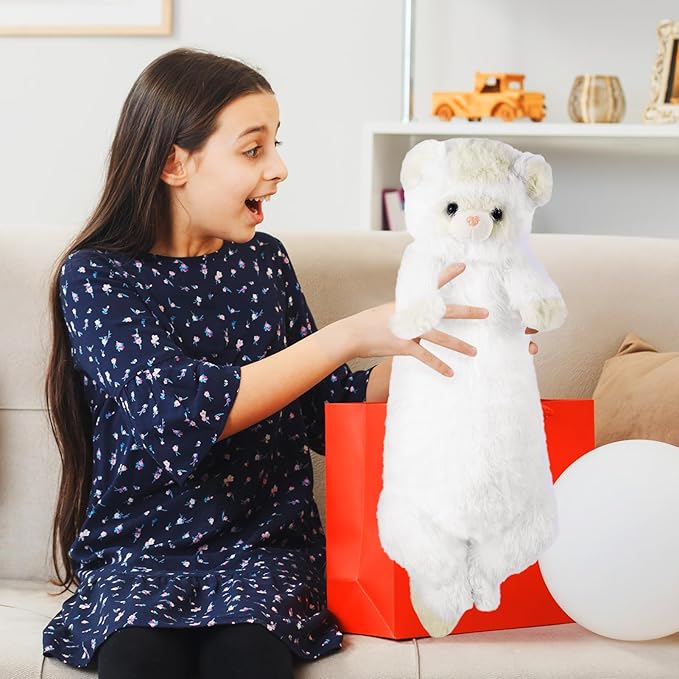 20.5 Inch Ferret Plush Stuffed Animal Long Cute Ferrets Pillow Soft Doll Stuffed Cute Toys Animal Lover Gift Kid Birthday Holiday Party Favor(White Ferret)