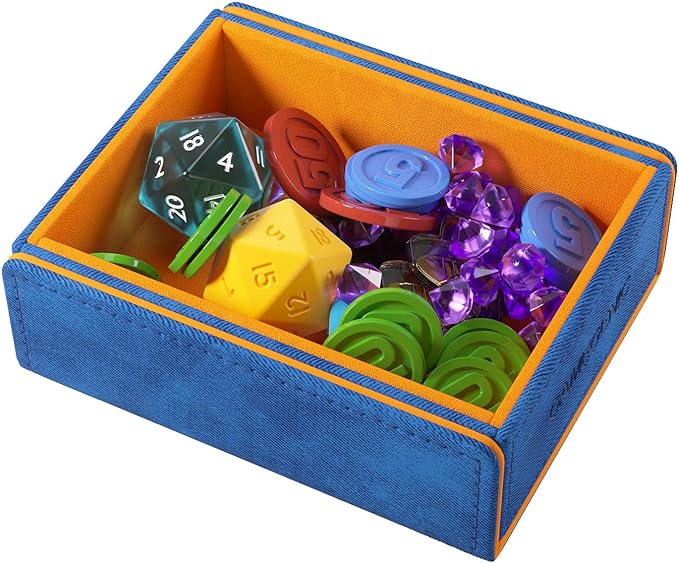 Gamegenic Token Keep - Premium Token Box for Safe Storage, Fits Dungeon 1100+ and Dungeon S 550+, Holds Tokens, Dice, and Cards, Fully Usable During Gameplay, Blue/Orange Color, Made