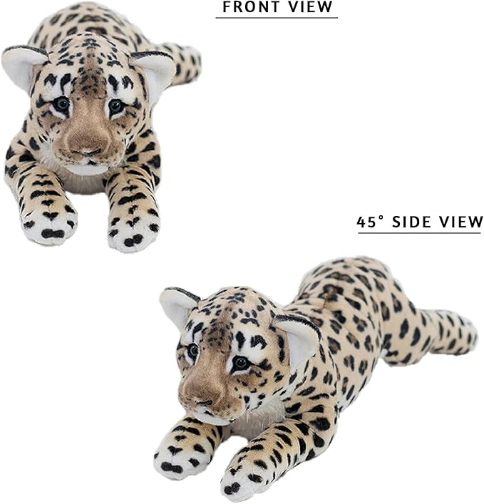Cheetah Stuffed Animal, 23.6" Large Leopard Stuffed Animal Cheetah Stuffy Big Leopard Plush Toys Cute Realistic Stuffed Animals Jaguar Plush Birthday for Girls Boys