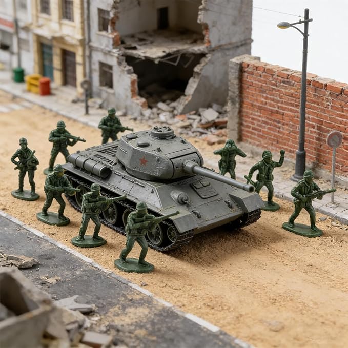 Army Men Toy Soldiers Set 50pcs Green Soldier Action Figures Army Men Playset Plastic Military Toys for Boys Birthday Gift Christmas Holiday Stocking Stuffers Party Favors School Projects Diorama