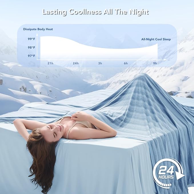 Cooling Blanket for Hot Sleepers Cold Summer Blanket Throw 90"x90" | Cold Summer Bed Blanket Keeps Cool for Night Sweats, Soft Lightweight Breathable Sofa Blankets for Kid Adults