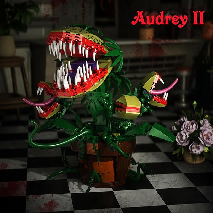 Millionspring Piranha Plant Audrey II 2 Building Blocks Set, Toys Kit Horrors Flower Shop Decoration Valentine Gift for Tv Film Fans Families Friends 12+ On Halloween Birthday Christmas