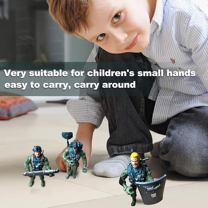 Soldier Action Figure Army Men with Weapon Accessories/ SWAT Team Figure Military Playset，Great for Christmas, Birthday, Set of 6/8