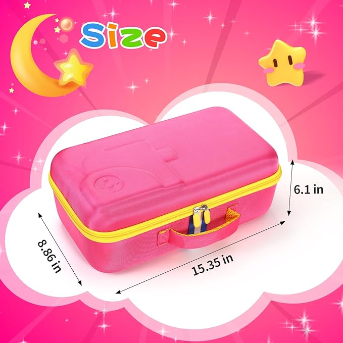 Hard Travel Case Compatible with Little Tikes for Story Dream Machine Books Starter Set, Protective Storage Case Container for Storytime Audio Play Real for Littles Character Collection (Pink, Large)