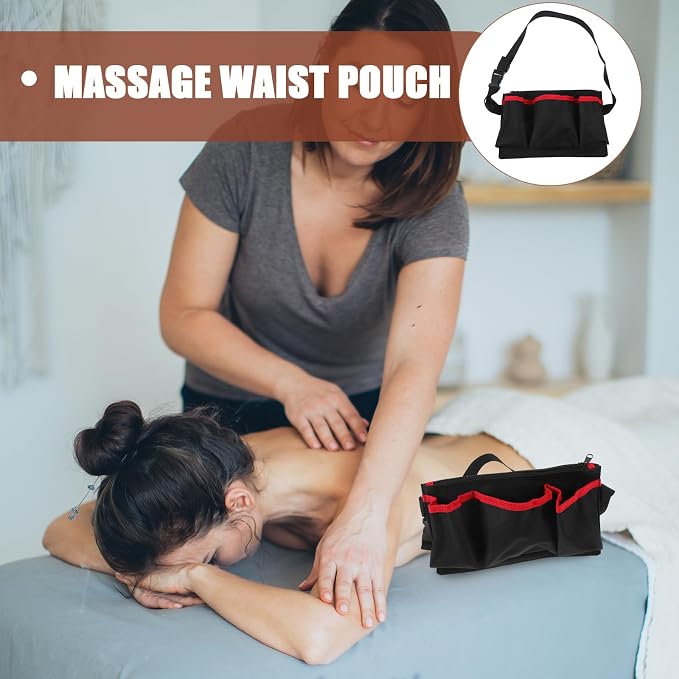 Massage Oil Waist Pouch Adjustable Portable Essential Oil Bottle Bag Organizer for Massage Therapy Storage Lightweight Durable