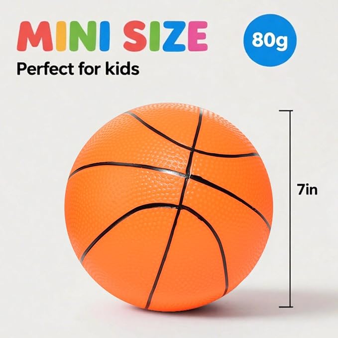 Mini Basketballs 3 Pack - 7inch Small Basketball Size 3 Set with Pump Needle - Ideal for Mini Hoop, Outdoor & Indoor Play - Kids Basketball Party Favors