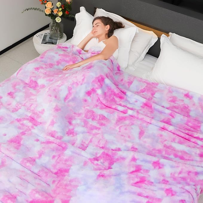 MUGD Lightweight Blanket Fleece Big Blanket Fuzzy Throw Blanket for Bed Queen Size