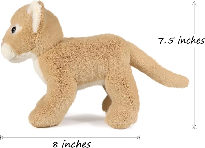 Ice King Bear Realistic Lion Cub Plush Toy - Lifelike Stuffed Animal with Soft Fur, 8 Inches Standing Plushie for Kids, Home Decor, and Collectors