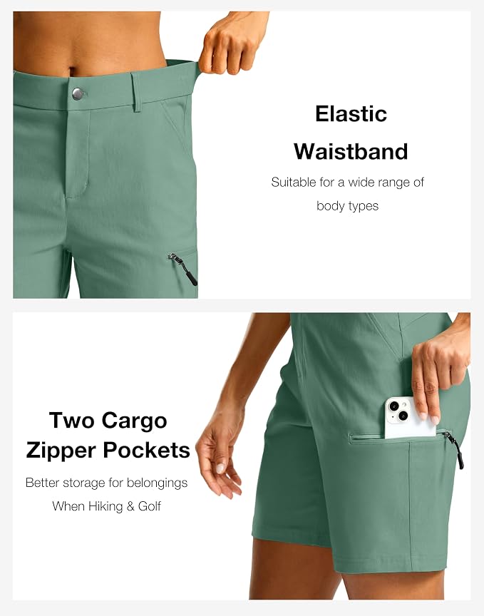 G Gradual Women's 7"/9" Hiking Cargo Shorts Quick Dry Lightweight Golf Outdoor Work Summer Travel Shorts with Pockets