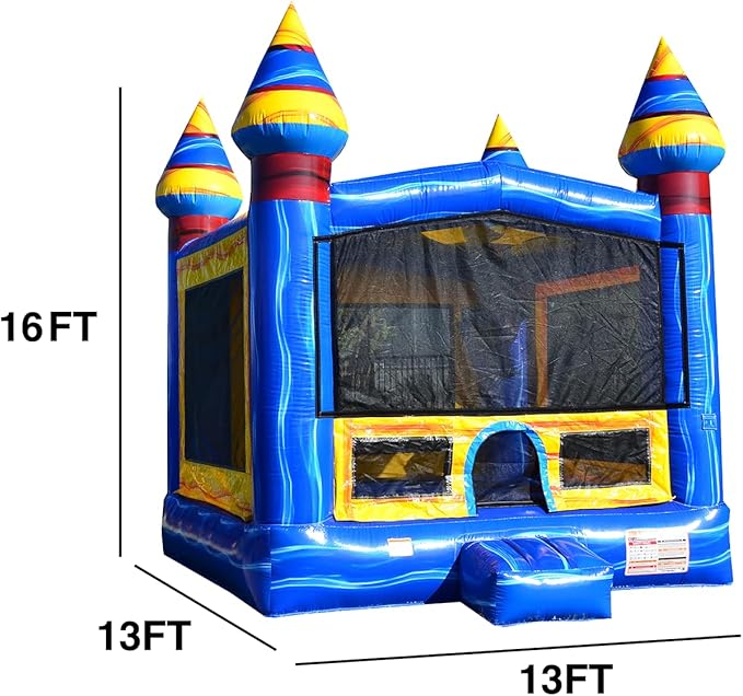 JumpOrange Melting Artic Commercial Grade Bounce House 13x13 for Kids and Adults (with Blower), Basketball Hoop, Outdoor Indoor, Bouncer Jumper, Birthday Party, Rental Grade, Big Inflatable