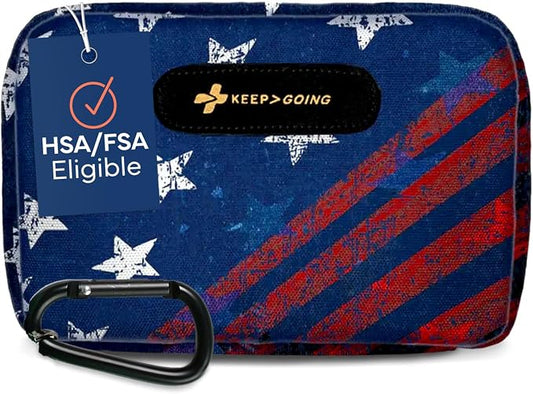 KeepGoing Travel First Aid Kit for Car, Home, Hiking, Camping and Outdoor Emergencies - First Aid Kit Travel Size TSA-Approved