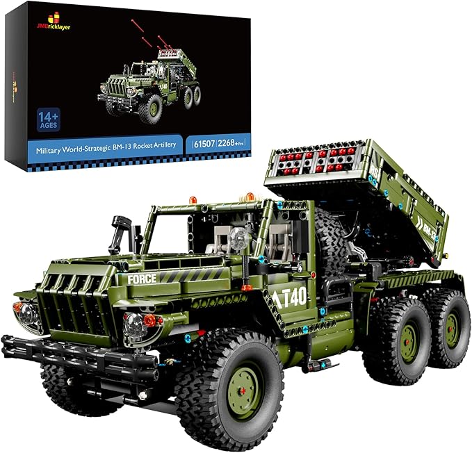JMBricklayer Rocket Artillery Building Set, Adults WW2 Military Tank Model Toy Construction Set, Army Vehicle Collectible Home Display, Gifts for Boys Teens Adults 61507
