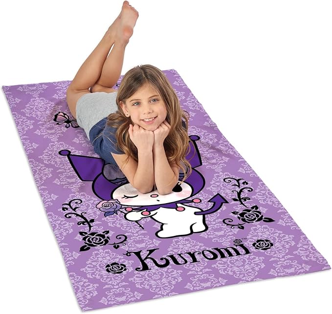 NORTHWEST Sanrio Hello Kitty Beach Towel Set for Boys and Girls, 2-Pack Oversized, Soft, Fast-Drying, Sand-Resistant Pool Towels with Sakura Floral Design 30" x 60"