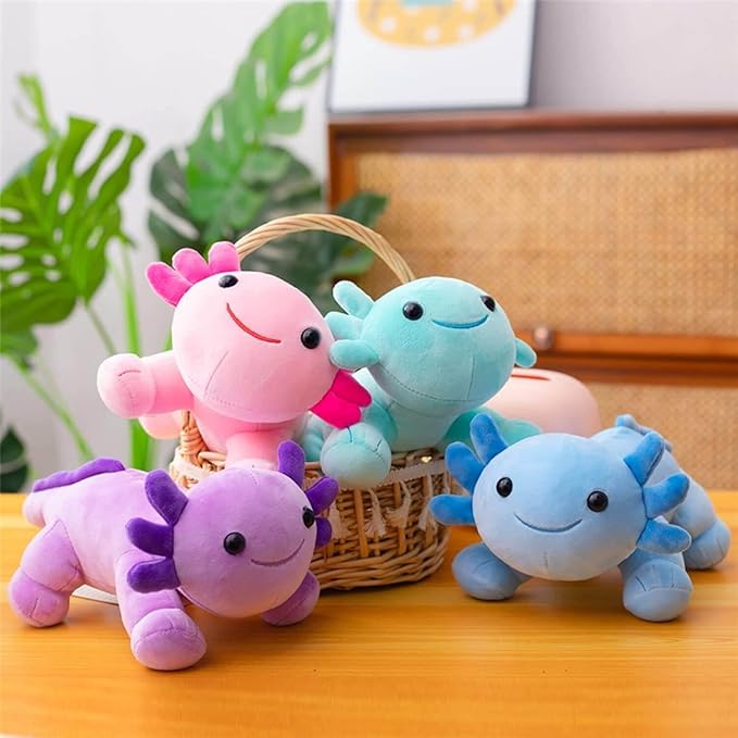 Axolotl Plush Toy, 10.8” Soft Cute Axolotl Stuffed Cotton Plush Pillow Kawaii Salamander Animal for Boys Girls Kids Gift (Purple)