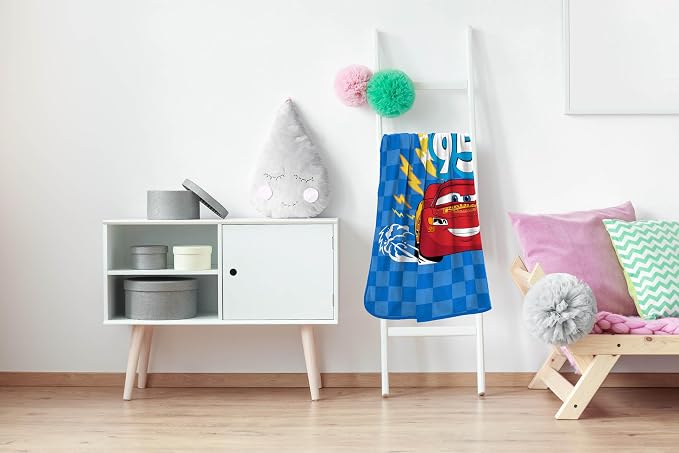 Sunny Side Up Disney Pixar Cars Plush Throw Blanket - Measures 46 x 60 Inches - Super Soft & Cozy Fleece Kids Bedding Features Lightning McQueen