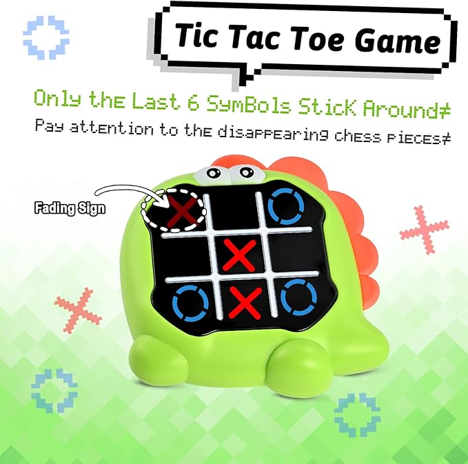 Electronic Tic Toe Bolt Game, 3-in-1 My toeTac Digital Tic Toe Game, Travel Board Fidgets Games for Kids 4 8 12, Brain Memory Games for Kids, Birthday Toy for Girl Boy