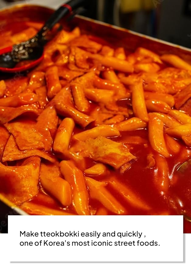 Korean Food Tteokbokki, Original Flavor, Rice Cake & Sauce Kit, 3 Pack Set | Complete Korean rice cake kit with traditional spicy sauce and easy preparation
