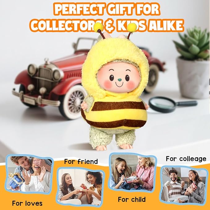 AICase for 17cm Doll Bee Clothes/Outfit,Bee Clothing Set for 17cm Doll,2 Piece Set Hat Clothing,Boys and Girls Stylish Adorable Clothes Accessories-01