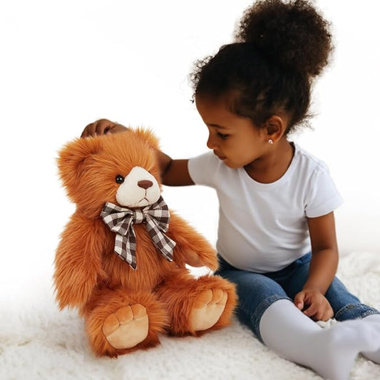 MorisMos Teddy Bear Stuffed Animal,14'' Brown Stuffed Bear Plush Toy Gift for Kid Girl Boy Toddler Teen Adult, Cuddly Teddy Animal Toy Decor for Baby Shower Birthday Valentine’s Day Party Favors