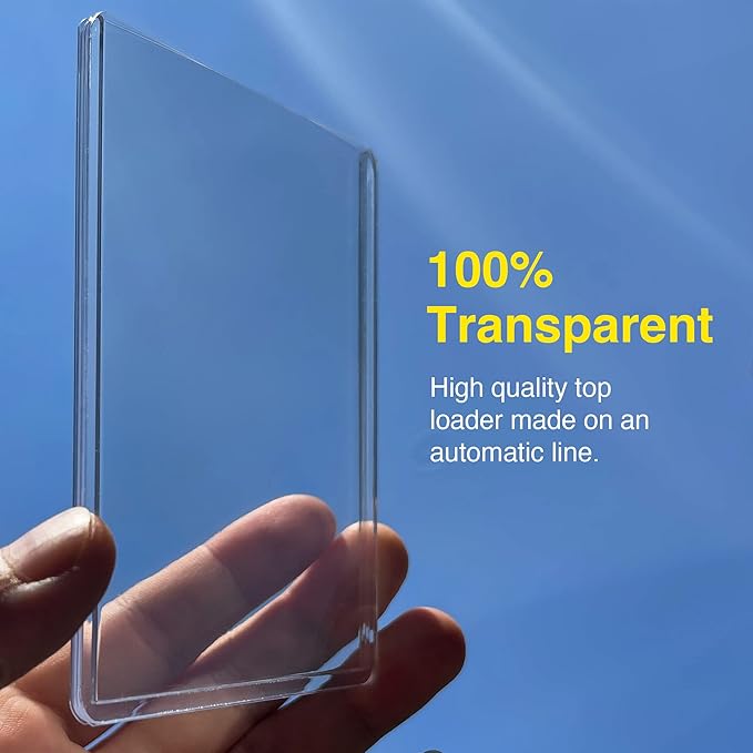 75pt Top Loaders for Cards, 3x4 Extra Thick Holder with Protective Film, Toploader Card Protectors Hard Plastic, 25-Count