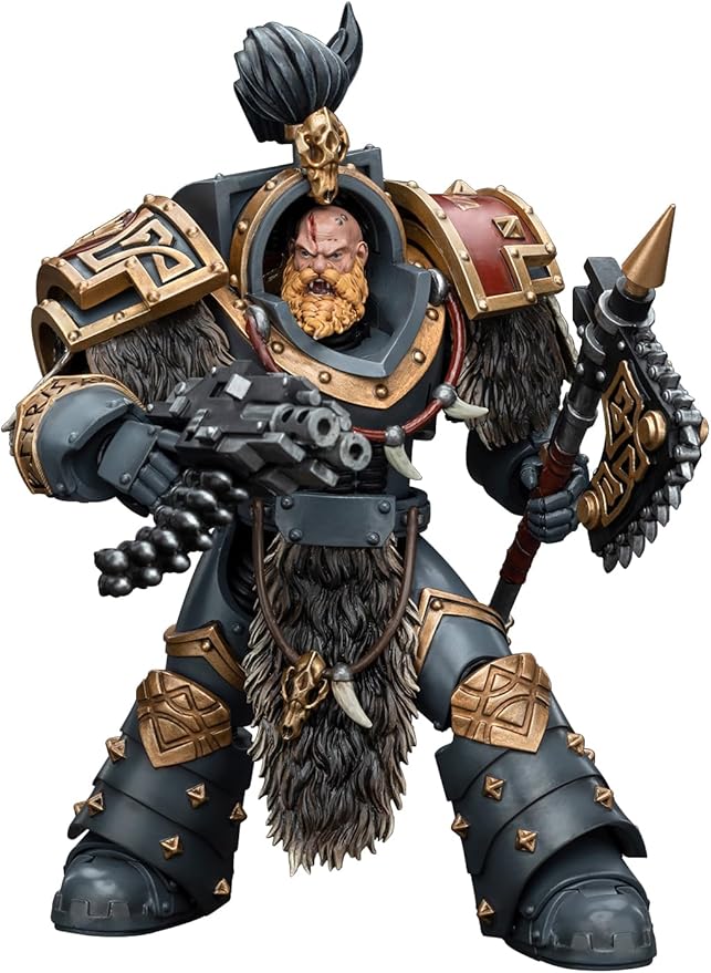 JOYTOY Warhammer 40K 1/18 Action Figures, Space Wolves Varagyr Wolf Guard Squad Varagyr Terminator3 Perfect for Collectors & Decor, Ideal Gift for Birthdays, Christmas, Character Figure - JT5833