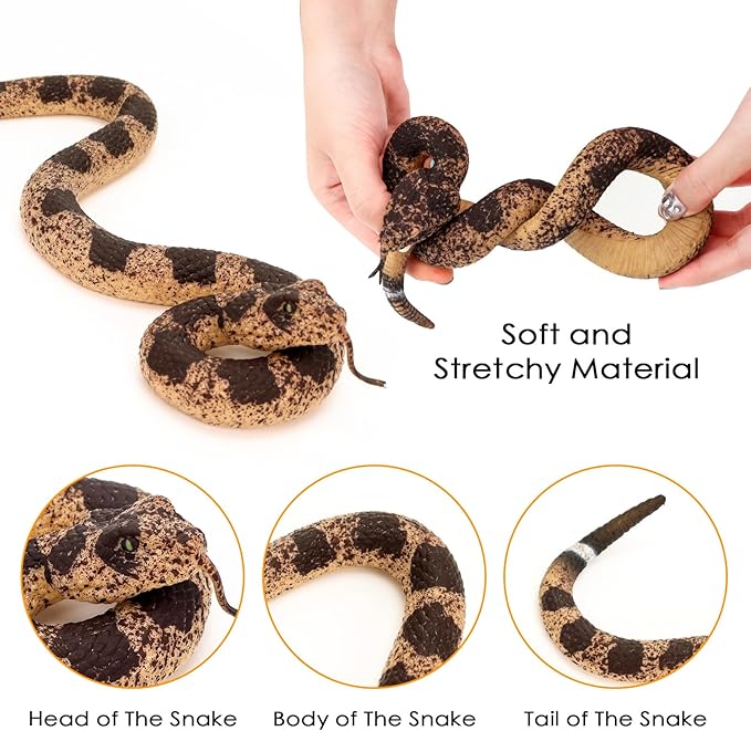 1pc Realistic Rubber Snakes, Plastic Snakes, Prank Snake Toys for Party, Tricking People, Kids Playing, Garden Props Decorations, 13in