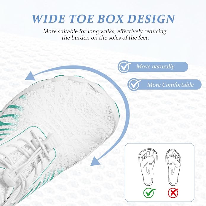 Barefoot Shoes for Women & Men, Grounded Walking Hiking Barefoot Shoes, Wide Toe Box Non-Slip Water Athletic Footwear, Comfortable Vitality Barefoot Footwear, Trail Running Sneakers Unisex