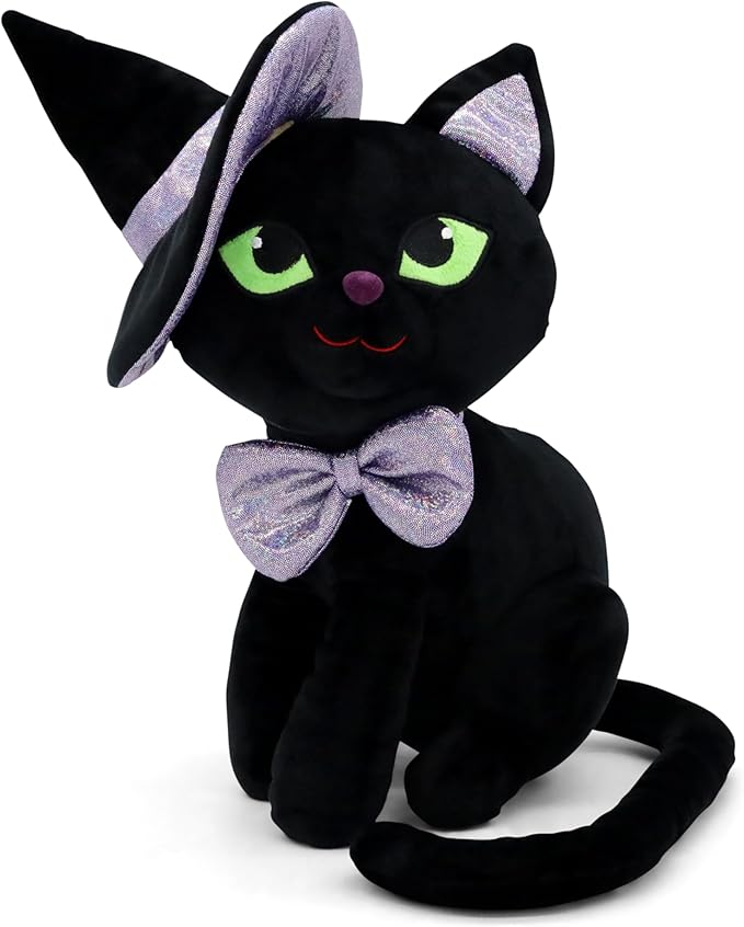 Wanda The Witch Cat - Stuffed Animal | Halloween Decorations & Fall Décor | Surface Washable & Safe Materials | Stuffed Cat for Home Decor - Witch Wanda, 8 Inch