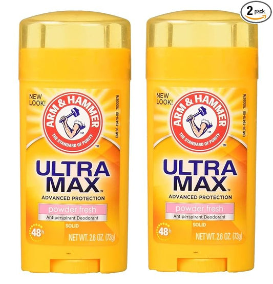 Arm and Hammer Ultramax Deodorant and Antiperspirant - Powder Fresh, 2.60 Ounce (Pack of 2)
