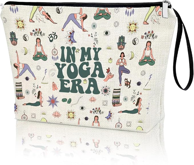 Yoga Gifts for Women Funny IN MY YOGA ERA Zipper Bag, Gift for Yoga Lovers Yoga Stuff Makeup Bag Meditation Birthday Christmas Gifts for Sister Friends Yoga Instructor