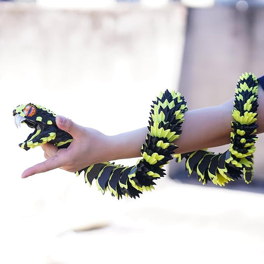 Super Large 3D Printed snake with a movable mouth,47.4inch,Flexible Realistic Articulated Animal Fidget Toys,Mystery Figurines Gifts ,Executive Desk Décor and Festival Collectible (BY 47.4inch)