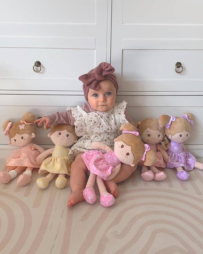 LeyaDoll Soft Baby Doll Toys (12''), My First Baby Rag Doll for 1 Year-Old Girl Birthday Gift, Christmas Plush Toys Gift for Toddler Kids Infants -Princess Starlet