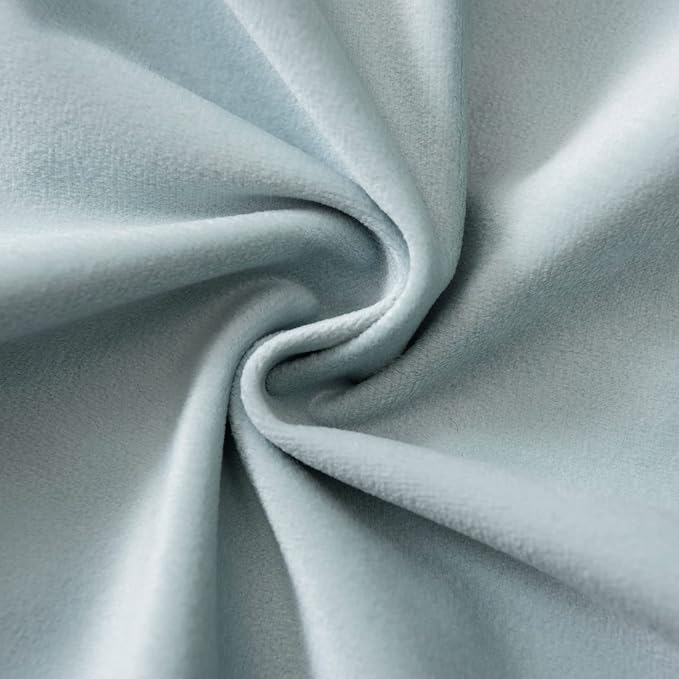 JUSPURBET Powder Blue Velvet Throw Pillow Covers 20x20 inch Set of 2 for Living Room Couch Bedroom Decorative Luxury Soft Cushion Cases with Invisible Zipper