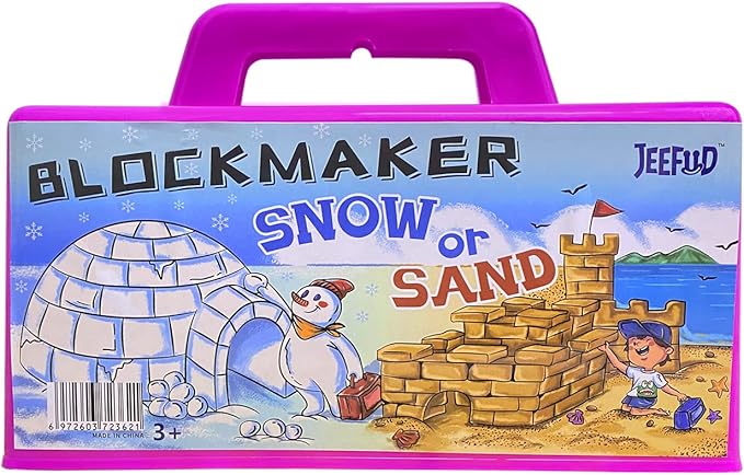JEEFUD Snow Block Maker, Sand Castle Mold, Beach Snow Building Kit Toys Winter Outdoor Toys Christmas Gift for Kids, 2 Pack (Red & Purple)